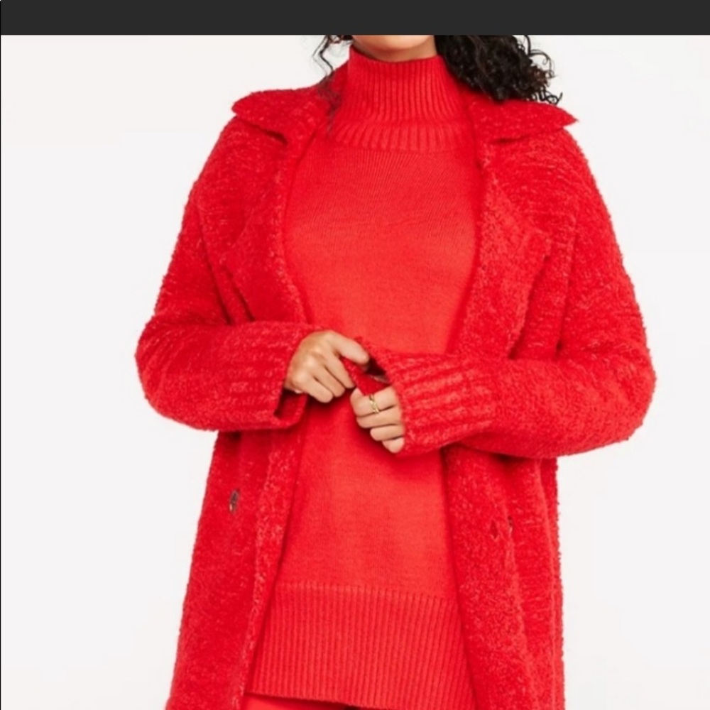 Ann Taylor Coatigan!  NWOT. A Beautiful Saturated Red!  Holiday Special 🤩